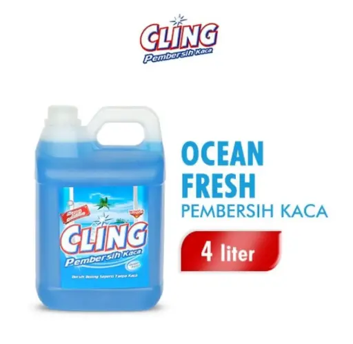 Cling Biru Pembersih Kaca Jerigen 4 Liter
