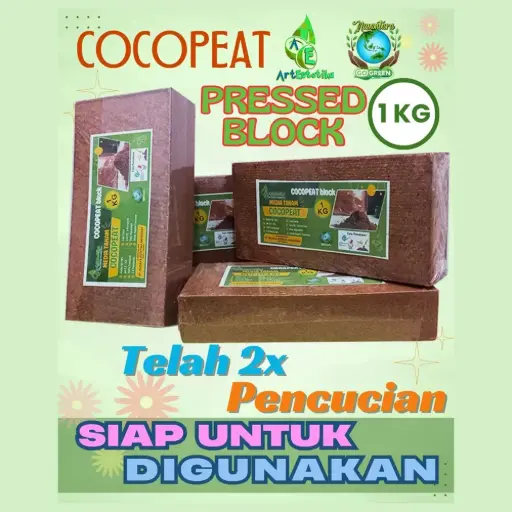 Cocopeat Blok Pres 1 Kg Low Tanin Kering Siap Digunakan