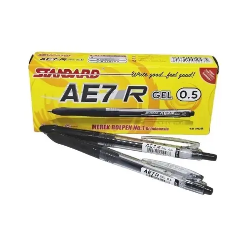 Standard Pulpen Standard AE-7 R Gel 0,5 Retractable (Harga 1 Pack 12 PCS)
